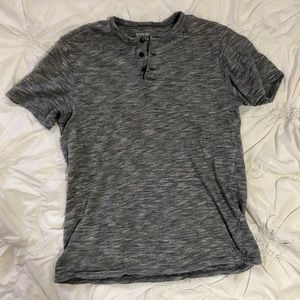 Grey Marled Henley T-Shirt